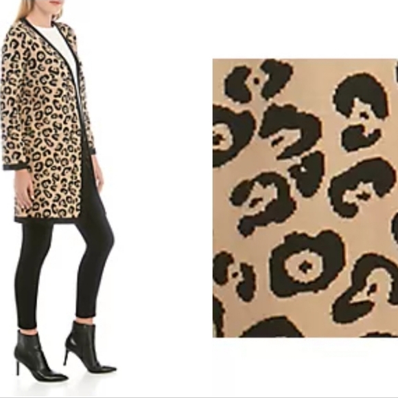 Leopard Jacquard Duster Cardigan - Picture 2 of 3